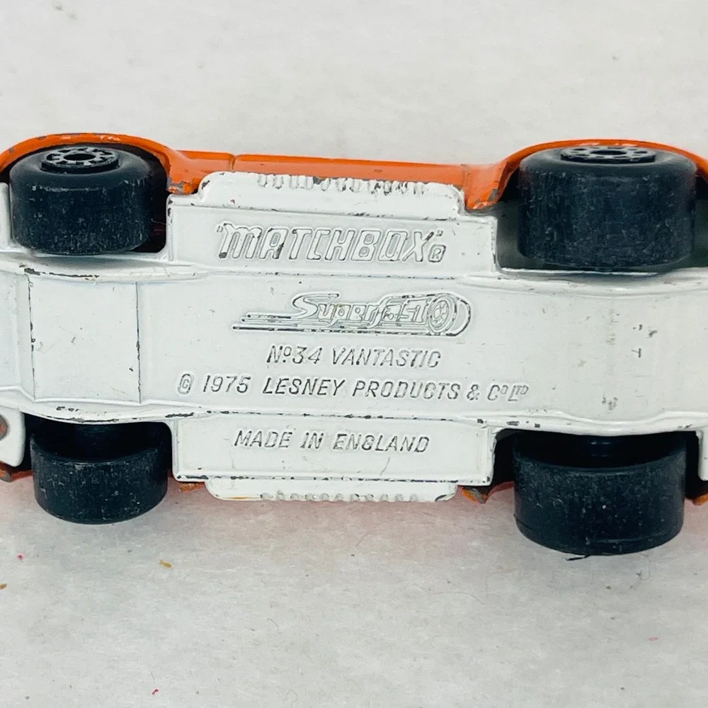 Vtg 1975 Matchbox Superfast No 34 Vantastic Orange Diecast Car Lesney England